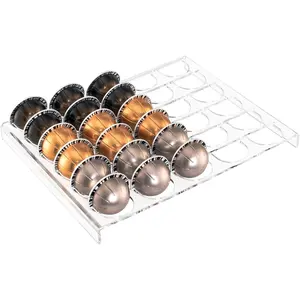 Coffee Capsule Storage Tray, Drawer Insert Organizer Holds 30 Pods Compatible with Nespresso Vertuoline Capsules, Ideal for Kitchen and Home Storage Use