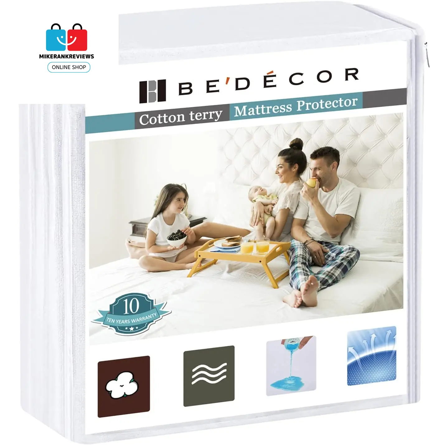 Queen Waterproof Mattress Protector,Pee and Liquid Proof Cover for Pets, Elderly, and Incontinence, Fitted Deep Pocket for 9-18 Inch Deep No Brand