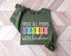 Treat All Peeps With Kindness Shirt, Teachers Easter Shirt, Easter Gift For Teacher, Teachers Easter Day Outfit, Teacher Bunny Shirt Gift