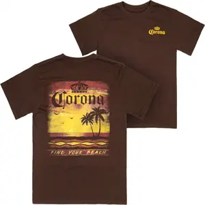 Corona Extra Sunset at The Beach Front and Back Print T-Shirt
