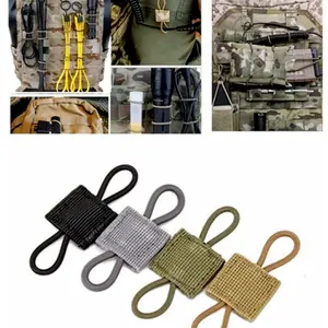 2Pcs Tactical MOLLE Elastic Molle Ribbon Buckle Tactical Binding Retainer for Antenna Stick Pipe Elastic Rope Webbing Buckle Adjustable Strap