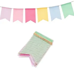 Colorful Burlap Pennant Flags - Camouflage Ribbon Banner, Suitable for Birthday Party Decorations, Event Venue Decorations, School Decorations, Ramadan