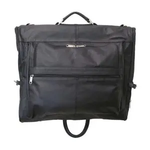 Amerileather Black Leather Three-suit Garment Bag (#2435-0)