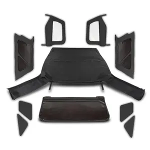 CROSSDESIGN Fit For 2007-2009 Jeep Wrangler JK Unlimited 4-Door Soft Top With Tinted Windows