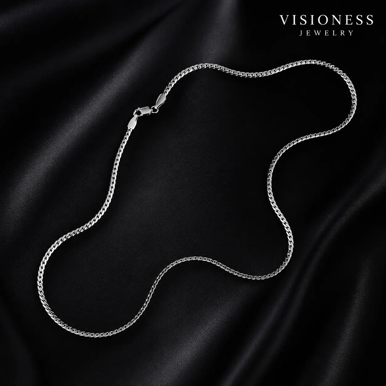 Silver Plated Curb Chain Link Chain Necklace for Men and Women, 3mm Shiny Silver Cuban Chain, 18 inch 22 inch Layering Necklace, statement, Daily Wear simple Jewelry Gift men's