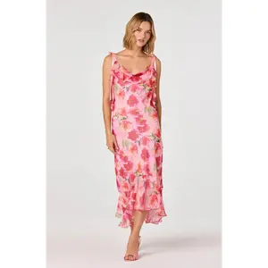 ASTR THE LABEL - NISSA FLORAL RUFFLE MIDI DRESS