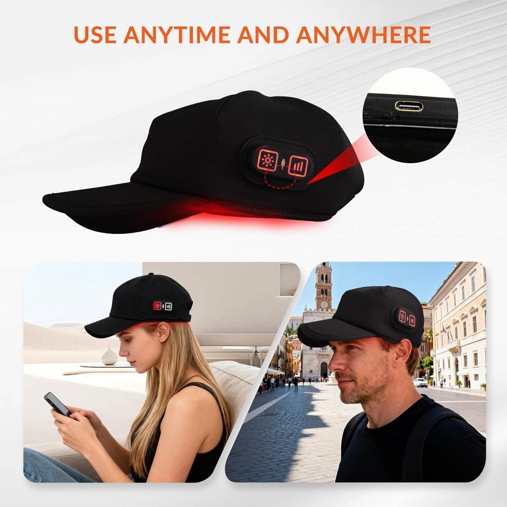 Red Light Therapy Cap for Hair Regrowth, 660nm (72 LEDs) & 850nm (144 LEDs) Near Infrared Phototherapy Hat & Hair Bonnet, Reduce Hair Loss, Protect Scalp, Repair Follicles, Anti-Thinning, Adjustable Pulse Modes, Hands-Free Home Use Festival Gift