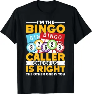 100% Cotton Bingo Caller Funny Bingo Game Night T-Shirt