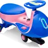 12V Electric Wiggle Car Ride on Toy with Pedal, 2 in 1 Rechargeable Battery Swing Car, Anti-Rollover, Flashing Wheels, Bluetooth & Music