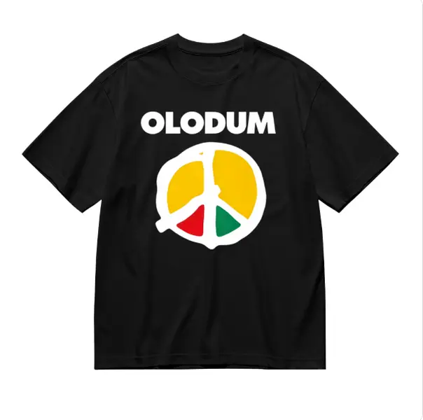 Olodum Peace Sign Reggae-Inspired Graphic Tee, 100% Cotton Unisex T-Shirt