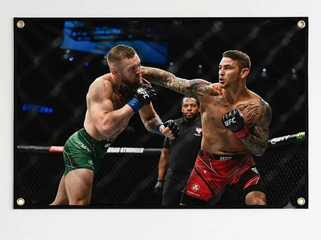 Conor McGregor Signed UFC Fighting Flag - Ultimate Fighting Championship Wall Flag Banner, Vintage Fighter Room Decor, Fight Night Bedroom Decor, Gift for MMA Fans Men & Women