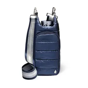 Navy Shiny HydroBag w/ Striped Strap and Solid Strap Bundle