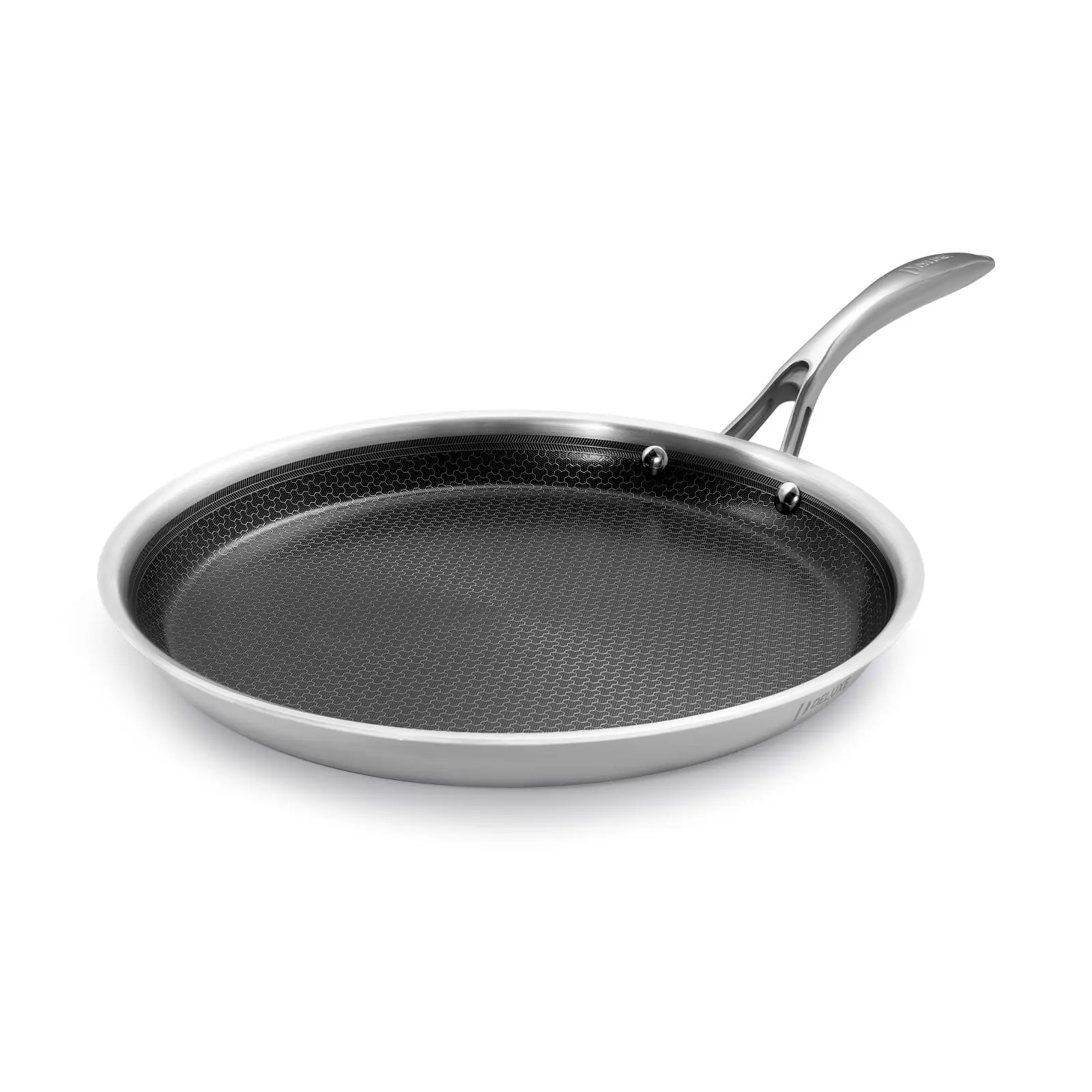 【Summerwins】DELUXE Hybrid Nonstick Griddle Pan,12-Inch,Stay-Cool Handle,Dishwasher&Oven Safe,Induction-Ready