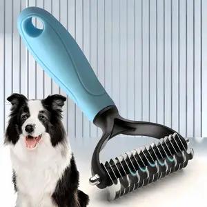 Pain-Free Dematting Undercoat Rake for Pets, Double-Sided Shedding Brush, Effective Tangles Remover Tool for Dogs & Cats, Reduces Loose Hair & Mats Easily  Summervibers