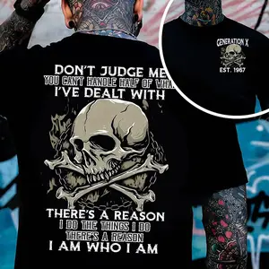 KingZlia Shop Gen X Personality Customize Year Badass Generation T-shirt 100% Cotton Unisex Comfort Womenwear Graphic Crew Neck Long Sleeve Autumn Casual Christmas Pull On - Collar, Embroidered