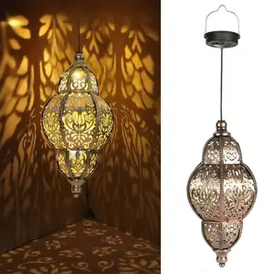 Baroque Hollow Solar Lamp Outdoor Waterproof Retro Carved Decorative Light for Garden Courtyard Yard Landscape
