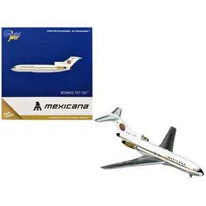 Boeing 727-100 Commercial Aircraft "Mexicana de Aviacion" (XA-SEJ) White with Gold 1/400 Diecast Model Airplane by GeminiJets