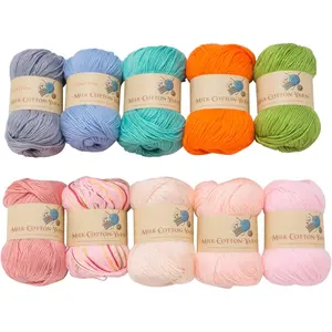 Bulk Yarn for Crocheting, Knitting Crochet & Weaving - 10 Balls, 17.6 Ounces, Rainbow Yarn for Beginners, 10 Colors Threads Large
