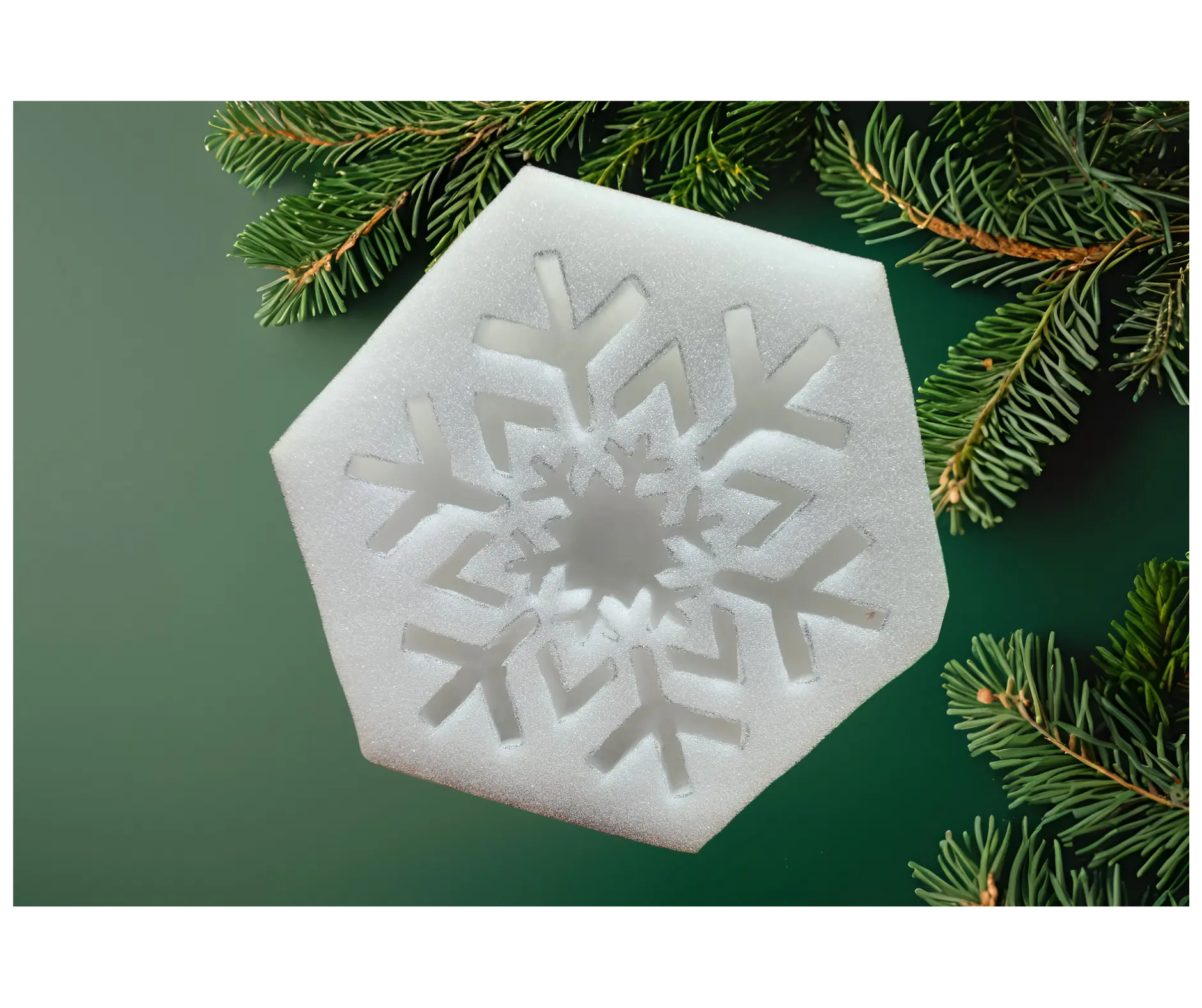 White Hexagon Snowflake Design CleanTok Sponge - Holiday Gift Idea, Relaxing Squeeze, Snowflake ASMR Cue, Satisfying Squish, Suds-Making Kitchen Decor Ornament Accessory