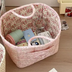 Elegant Home Storage Carrying Bag Organizer, Floral, Multipurpose for Clutter Organization, Perfect for Living Room & Bedroom Use, Portable Storage Bag