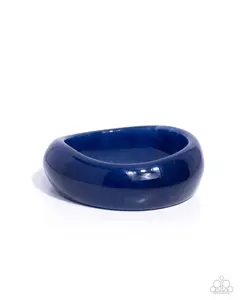 Modest Mirage - Blue Acrylic Bangle Bracelet - Paparazzi
