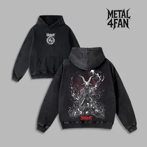 Slipknot Retro Vintage Limited Edition 25th Anniversary Hoodie & Heavy Metal T-Shirt, Washed Heavyweight Cotton Oversize Rock Band Merch, Unisex Streetwear for Cold Season & Rock Fans