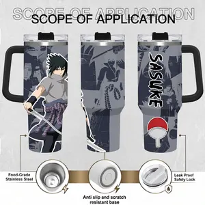 [Naruto] Sasuke “The Last Uchiha” Susanoo King, Sharingan Master 20oz & 40oz Tumbler With Handle – Anime Gaming Style Stainless Steel Cup, Insulated Iced Coffee Travel Mug, Gift For Otaku & Anime Fans
