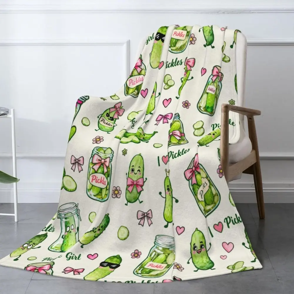 Pickle Blankets 50"x40" Pickles Throw Blanket Pickle Gifts for Adults | Pickles Blankets with Pickle on it Pickles Gift Pickle for Kids Halloween Christmas Gift for Boys Girls