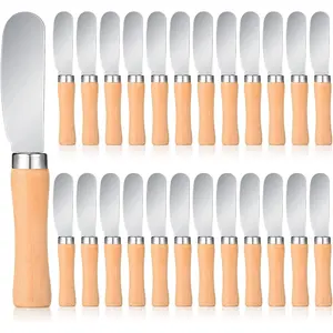 25 count Mini Butter Spreader  Bulk 4. 5 Inch Wide  Stainless Steel  with  Handle Multipurpose Cheese Butter Spreader  for Kitchen Birthday Wedding Christmas