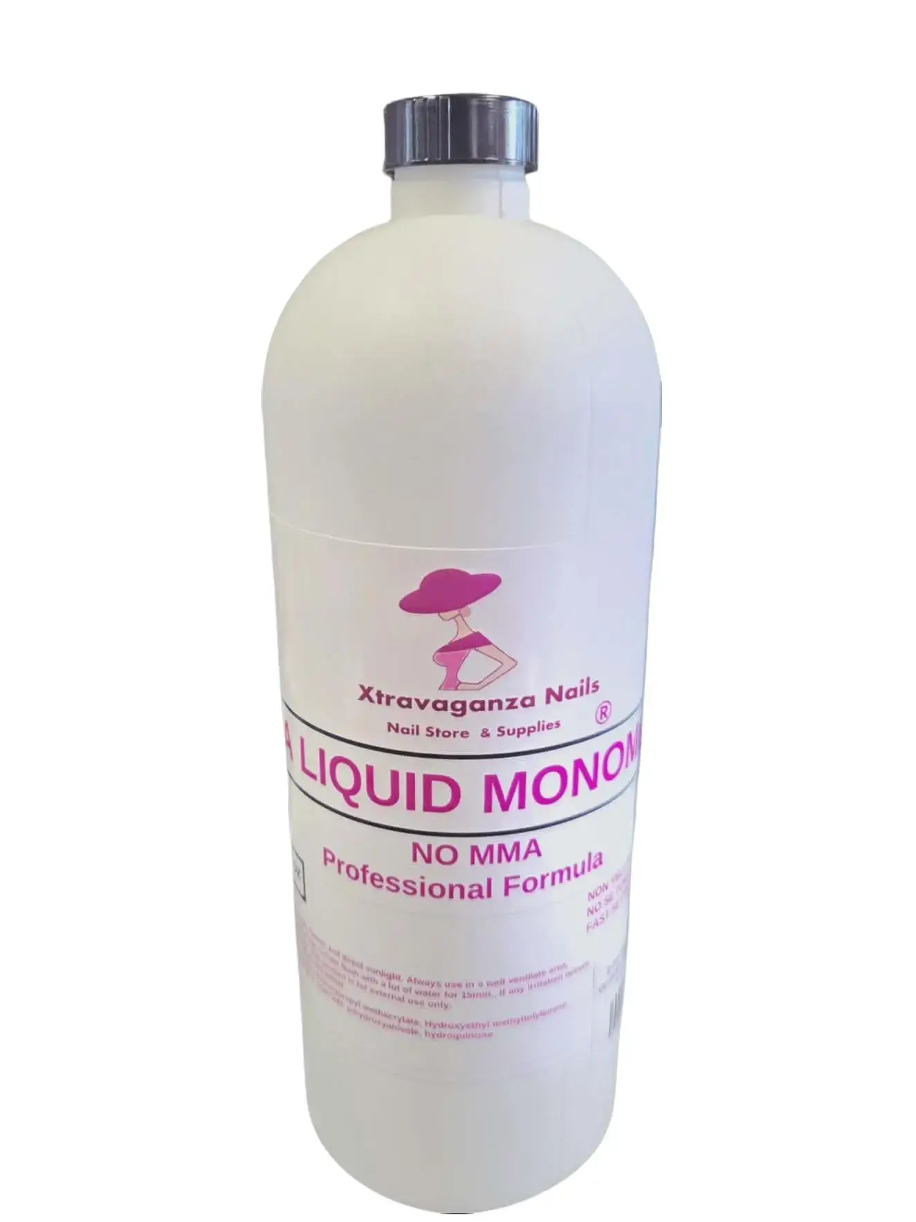 Nail Extravaganza Professional EMA Acrylic Liquid Monomer, No-MMA Formula for Safe Nail Art Applications, 32 Fl Oz Bottle, Nail Supplies, Mma-Free Safe