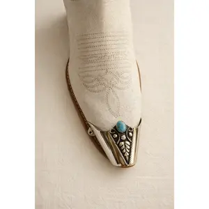 Snake Rattler Boot Tips, Engraved Cowboy Boot Toe Guards, Shoe & Footwear Toe Protectors with Included Nails