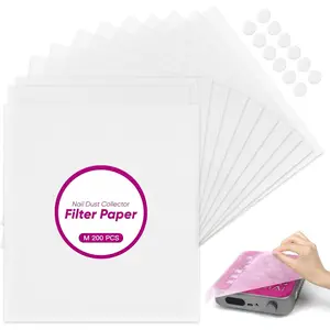 200 Sheets Nail Dust Collector Filter Paper, Disposable Nail Dust Filters for Most Finger Dust Collector Machine, Nail Vacuum for Fingernail Salon Spa Tech Supplies & Accessories (White, M)