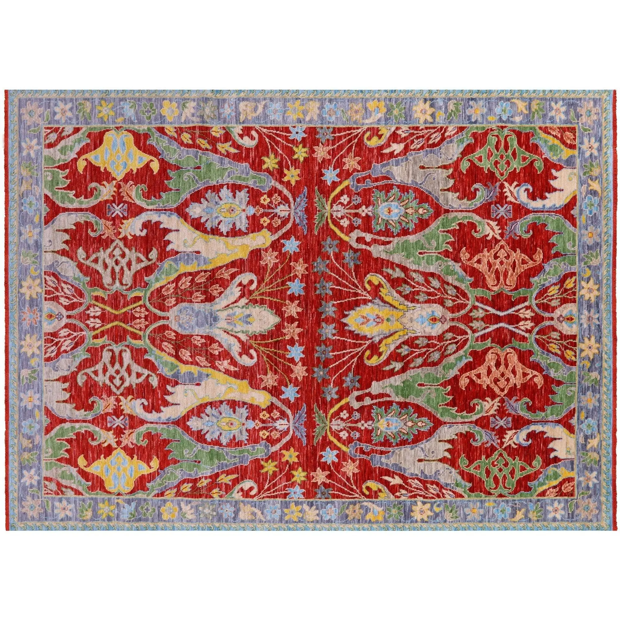 SUPER SALE Red 10' 4" X 13' 10" Turkish Angora Oushak Hand Knotted Wool Rug - Q21405