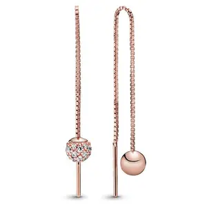 PANDORA Polished & Pave Bead Dangle Earrings 288325CZ