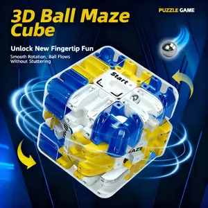 Mirror cube self solving trick cube Blue 3D Maze Cube Puzzle Toy gifts for all self solving rubik's cube Transparent Twist Puzzle for Mental Training Fast-Paced Family Competition, Educational Brain Teaser Group Play Uncharged Mixed Color Plastic Material