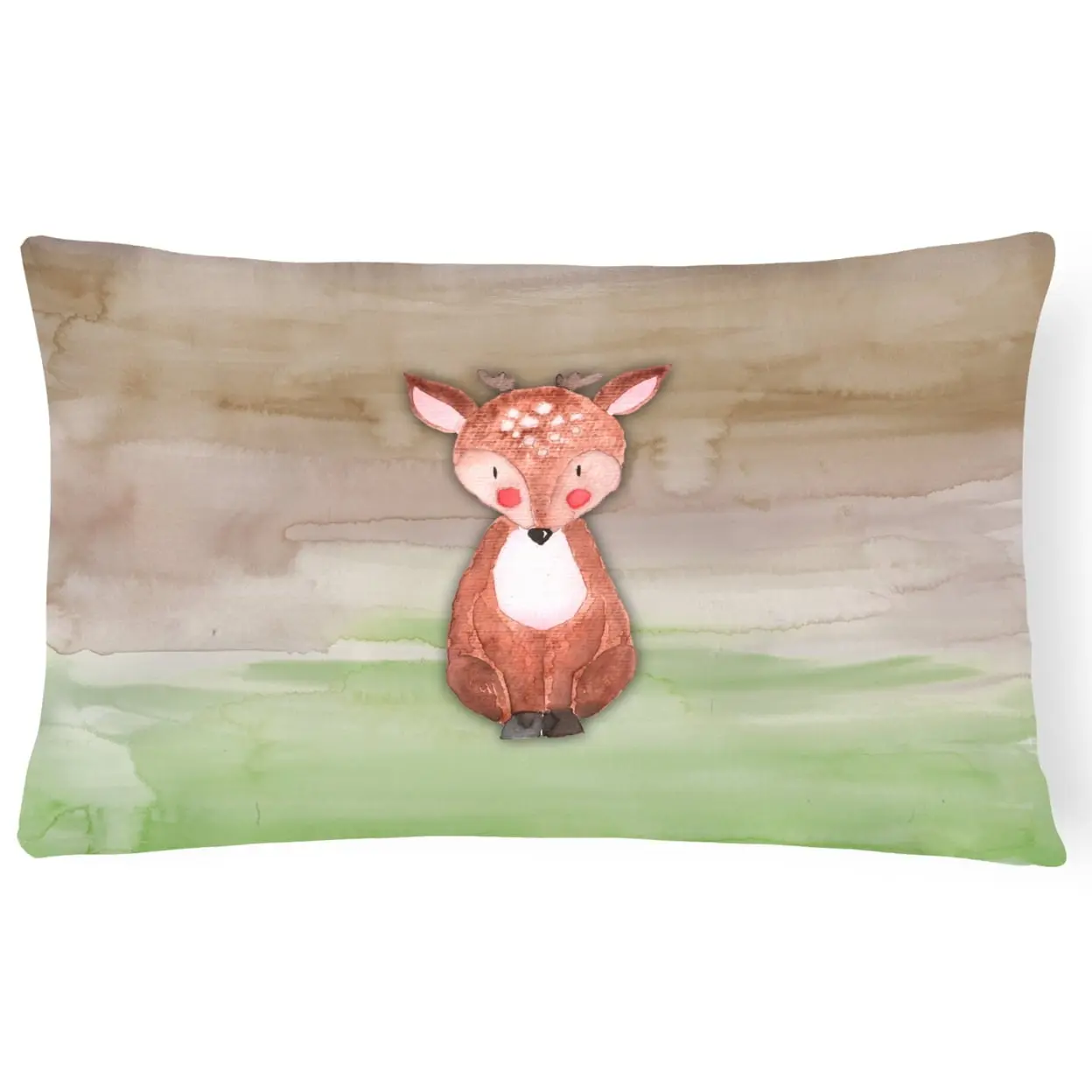 Carolines Treasures BB7442PW1216 Baby Deer Watercolor Canvas Fabric Decorative Pillow