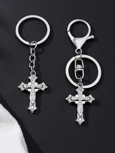 1 Pcs Stylish Cross Pendant Keychain Fashionable Accessory Great Gift Idea