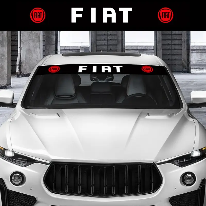 Fiat Car Windshield Sticker Set, Waterproof Sunproof Heat Resistant Decoration, Universal Fit for Fiat Models Including 500 & Panda