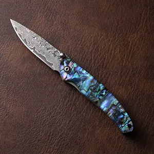 【Multi-functional Folding Knife】The blade is forged from Damascus steel, and the handle design is cool. It is suitable for both home kitchens and outdoor barbecues. A great choice for giving gifts