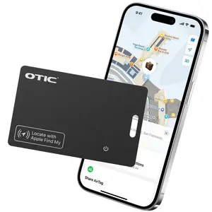 OTIC 2025 [Apple MFi Certified] (iOS Only) Bluetooth Tracker Smart Finder for Apple Find My, iPhone Card Wallet Finder GPS Tracker, Wireless Charging, Keys Finder and Item Locator for Keys, Bags, Passport