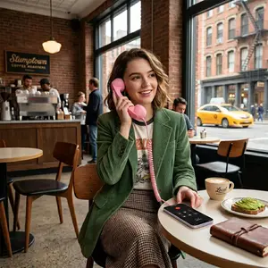 Type-C Retro Telephone-Style Landline Handset Receiver, Mobile Phone Handset, Vintage Wired Plug Handheld Phone Receiver with Microphone (Type-C) tiktokshopspringglowup