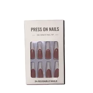 Beauti Bar Press-On Nails -Long Almond French tip Diy. Nails