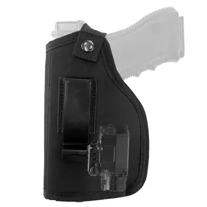 Concealed Carry Gun Holster Carry Inside or Outside The Waistband Universal Fits Handgun with Laser or Light Attachment Black