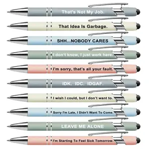 Funny Adult plastic pens set-10pcs retractable ballpoint pens with funny words, black ink, Premium Days of The Week Swear Cuss Word Pens for Office Gifts, Novelty Pens for Corworkers, Christmas gift, Ballpoint Pen Kit