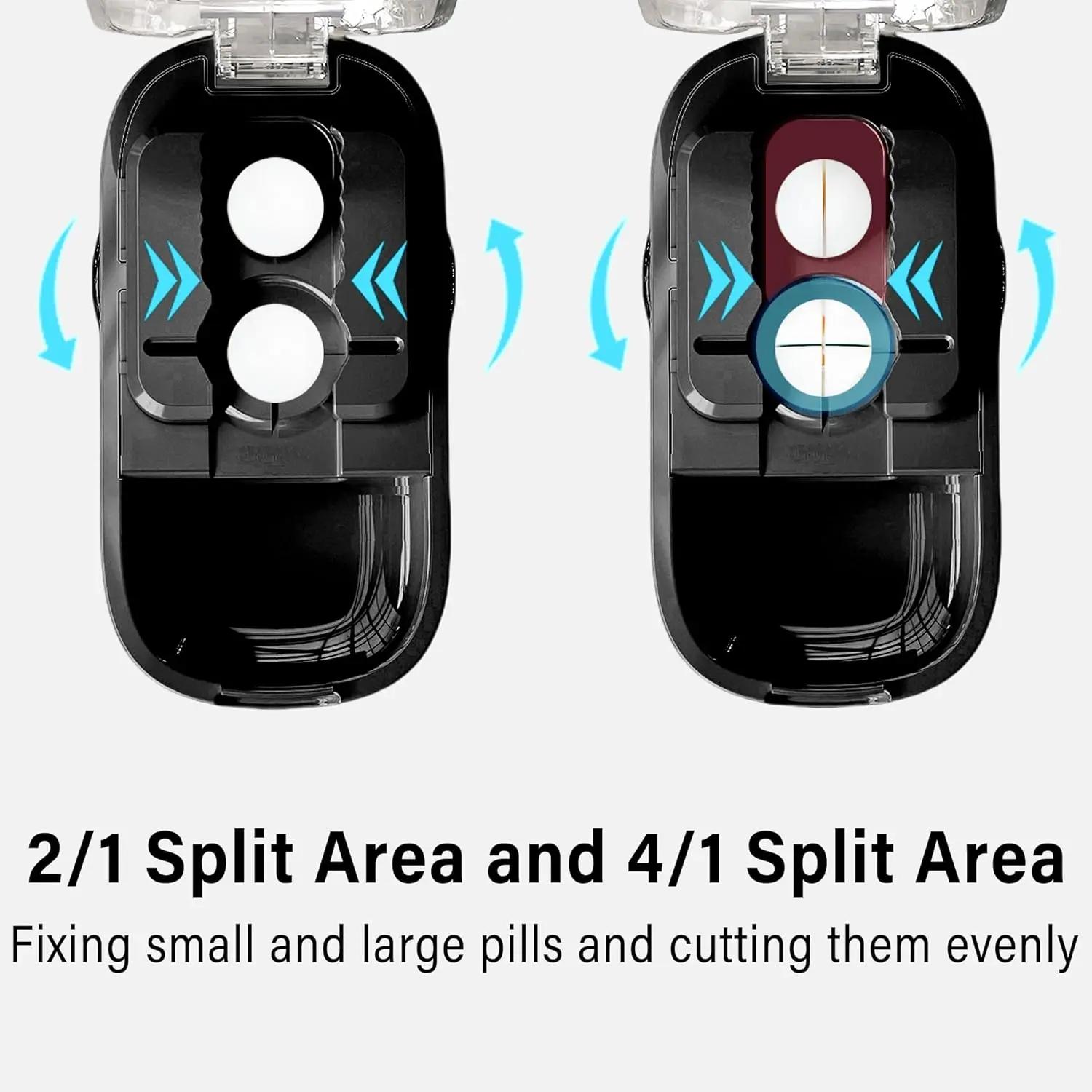 Precision Pill Cutter with Built-In Storage Case, Adjustable Tablet Splitter for Small Tiny Pills, Clean Even Cuts, BPA-Free Food Safe Portable Travel Pill Divider, Daily Medication Tool for Elderly Seniors,dorm essentials,home decor