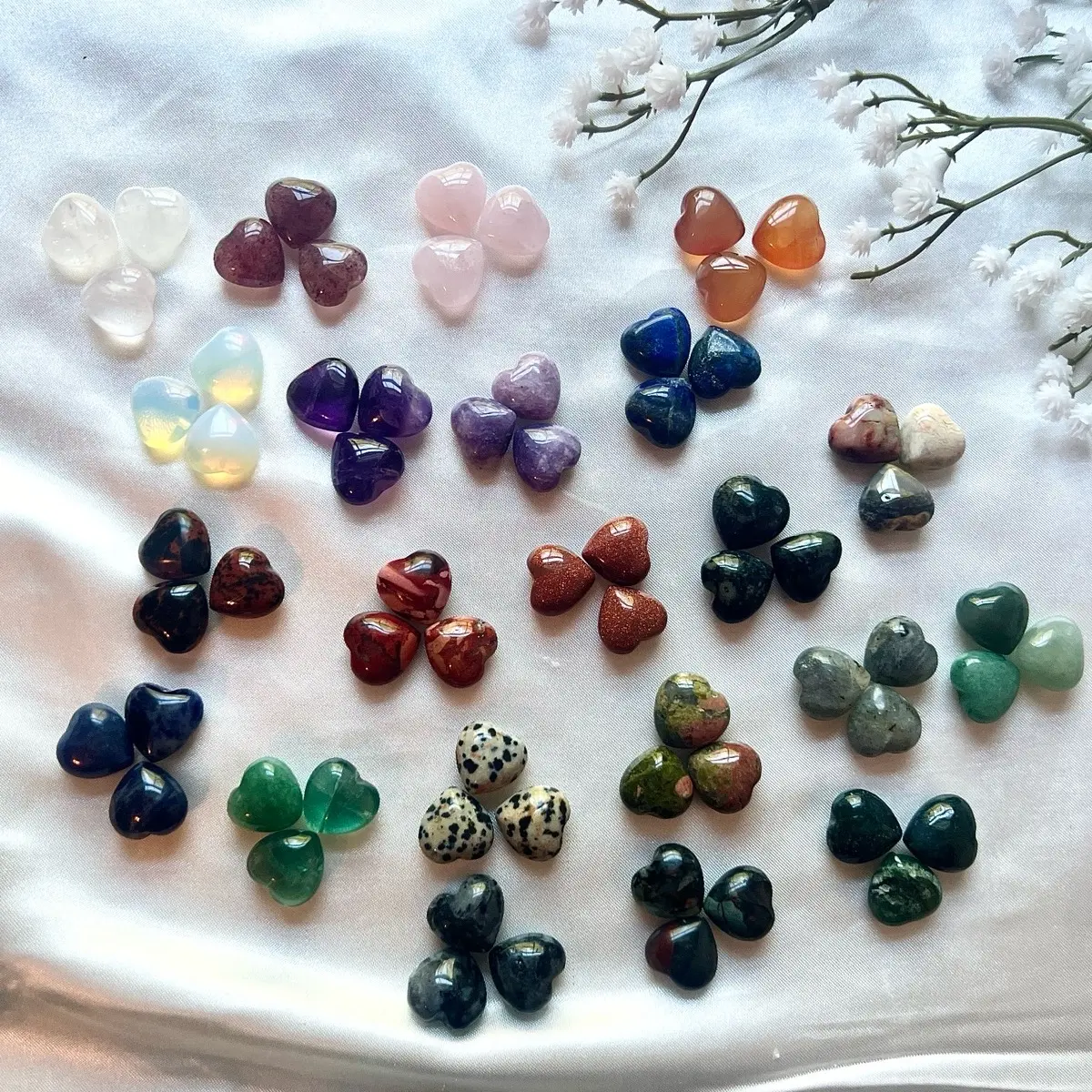 Mini Crystal Heart Carving, Natural Crystal Decorations