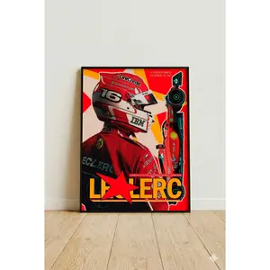[Racing Decor - Sale Up To 40%] [Unframe] Charles Leclerc Ferrari F1 Poster, Scuderia Racing Wall Art, Formula Racing Vintage Print, Motorsport Fan Decor, Racing Gift for Him