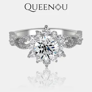 【865】1CT Snow Fairy Snowflake Synthetic Moissanite Ring - Elegant Winter Jewelry, Fashionable Gift for Women, Sparkling Accessory for Seasonal Events