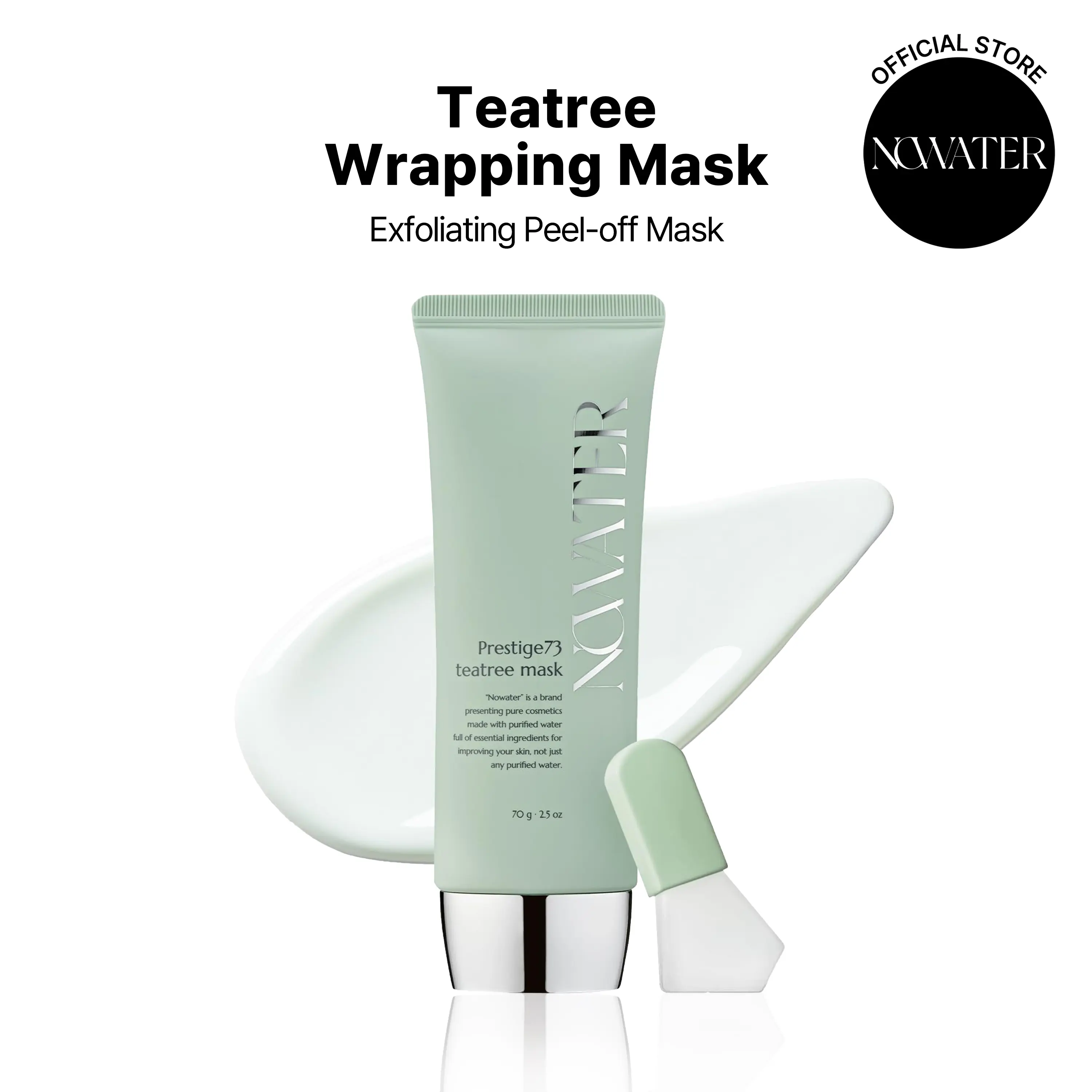NOWATER Korean Teatree Wrapping Mask 1.76 oz. | Hydrating Peeling Exfoliation for a Refined, Glowing Pore Look