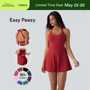 Halara Backless Sleeveless Criss Cross Active Spring Dresses for Women - Easy Peezy, Dresses with pockets for Yoga Workout Running, Women's Sports & Outdoor Clothing #SwimWeek